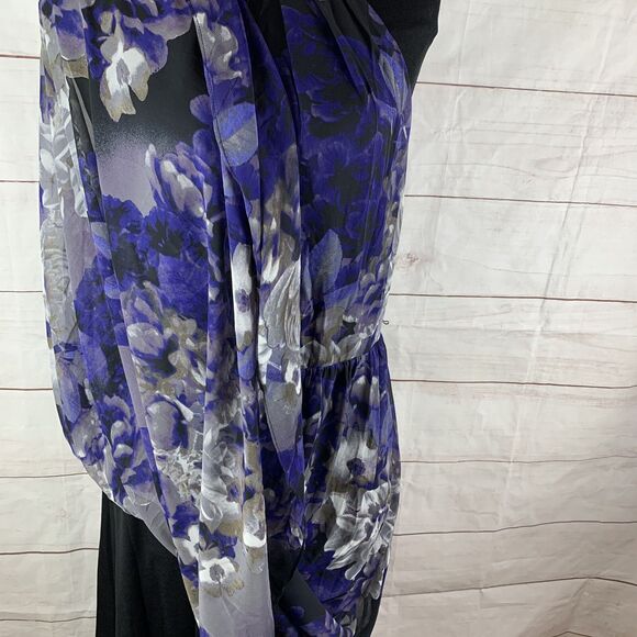 SL Fashions Dress Halter Maxi chiffon Floral Gown Wedding Party Classic Floral - Picture 14 of 16